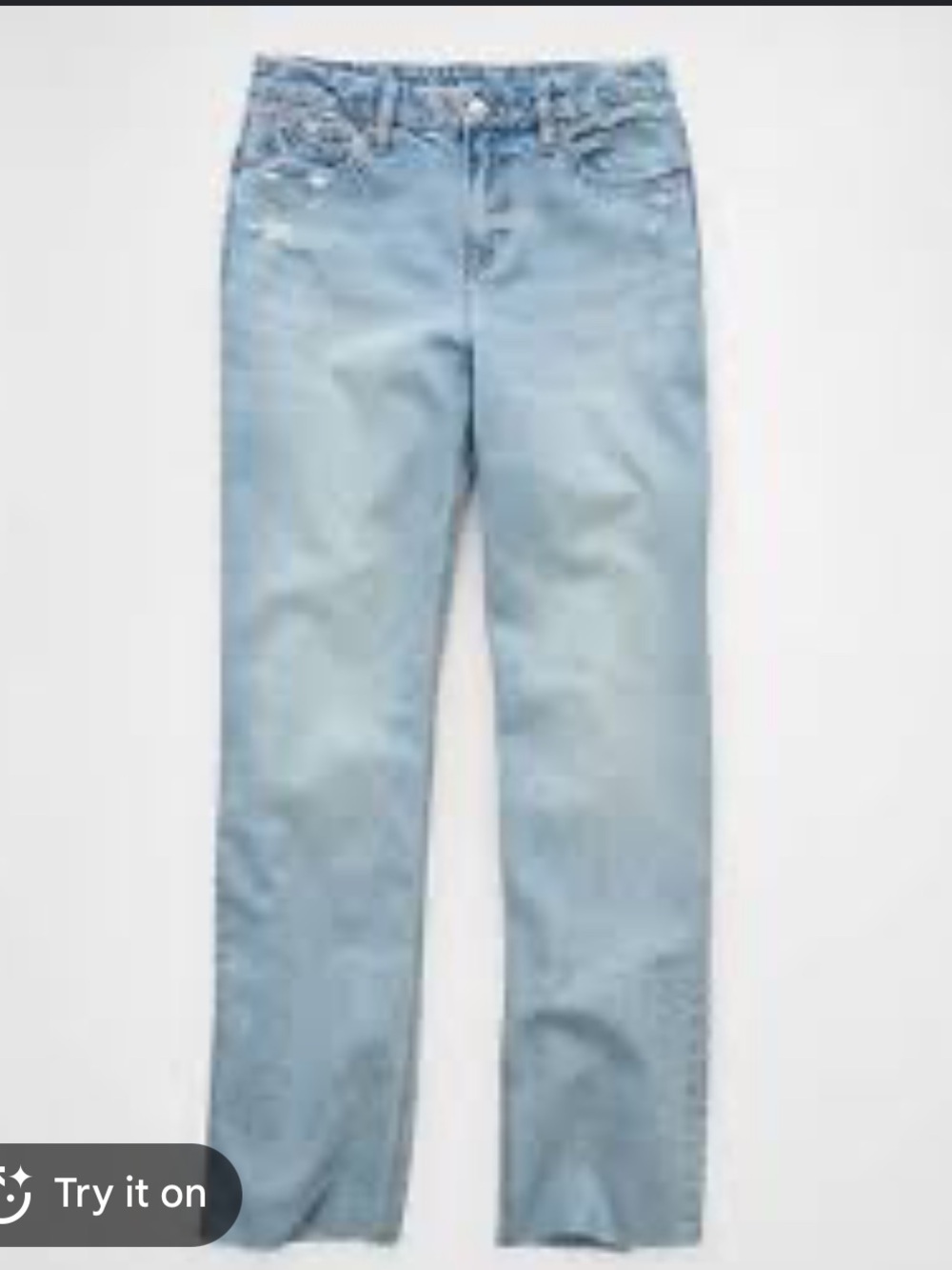 NWT! American Eagle Curvy Stovepipe Wide Leg Jeans 14 Raw Hem